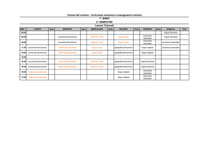 Scienze del turismo - Curriculum economia e