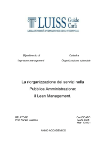 La riorganizzazione dei servizi nella Pubblica Amministrazione: il