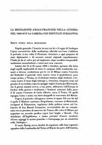 La mediazione anglo francese - Bibliografia del Parlamento italiano