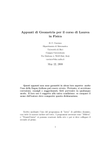 Appunti di Geometria per il corso di Laurea in Fisica