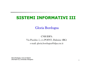 sistemi informativi iii - Università degli studi di Bergamo