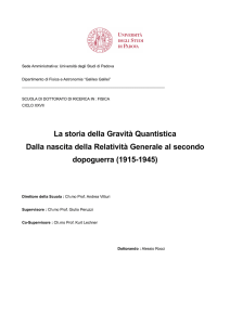 La storia della Gravità Quantistica Dalla nascita della Relatività