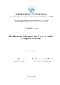 Tesi di Dottorato Ottimizzazione della produzione di