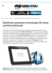 RealVision presenta la tecnologia 3D senza occhiali