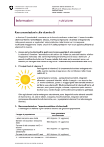 Raccomandazioni sulla vitamina D