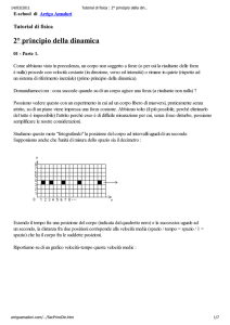 Tutorial di fisica : 2° principio della dinamica