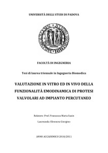 VALUTAZIONE IN VITRO ED IN VIVO DELLA FUNZIONALITÀ