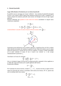 6. Sistemi di particelle Legge della dinamica di traslazione per un