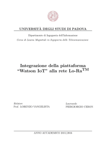 Integrazione della piattaforma “Watson IoT” alla rete Lo-Ra