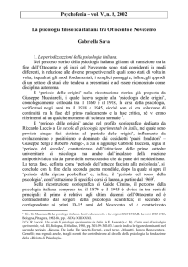 Psychofenia – vol. V, n. 8, 2002 La psicologia filosofica italiana tra