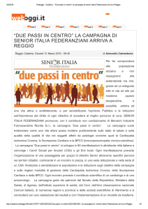 “due passi in centro” la campagna di senior italia federanziani arriva