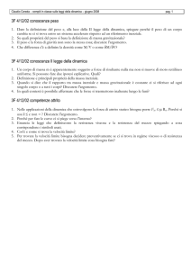 3F 4/12/02 conoscenze peso 3F 4/12/02 conoscenze II legge della