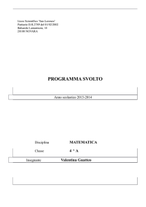 PROGRAMMA SVOLTO