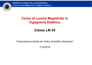 Corso di Laurea Magistrale in Ingegneria Elettrica Classe LM 28