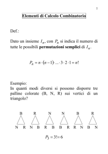Elementi di Calcolo Combinatorio Def.: Dato un insieme I , con P si