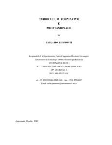 CV (scarica PDF) - Fondazione IRCCS