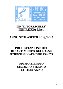 IIS “E. TORRICELLI” INDIRIZZO: Liceo ANNO SCOLASTICO 2015