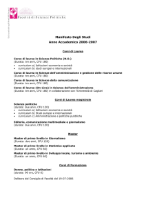 Manifesto Degli Studi - Università di Sassari