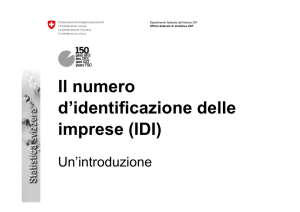 Il numero d`identificazione delle imprese (IDI)