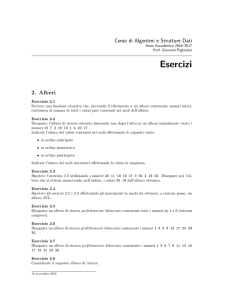 Alcuni esercizi relativi alle strutture ad albero