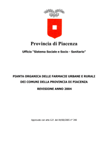 pianta organica delle farmacie urbane e rurali