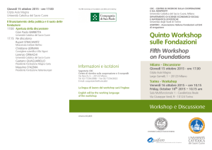 Quinto Workshop sulle Fondazioni Fifth Workshop on Foundations