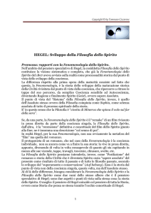 HEGEL: Sviluppo della Filosofia dello Spirito