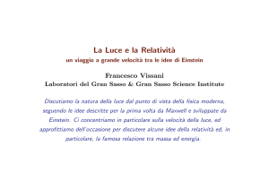 La Luce e la Relativit`a