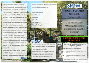 SIOMI SUMMER SCHOOL - Società Italiana di Omeopatia e