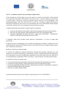 Cod. 05 – Coordinatore operativo intervento Regione Puglia (Senior