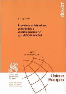 Procedure di infrazione comunitarie e sanzioni pecuniarie