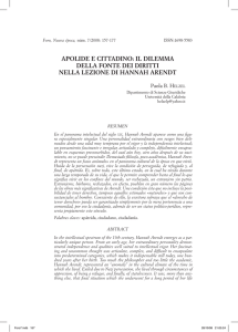 ApOLide e ciTTAdinO: iL diLeMMA deLLA FOnTe dei diRiTTi neLLA