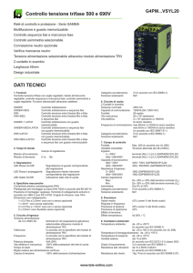 Controllo tensione trifase 500 e 690V DATI TECNICI