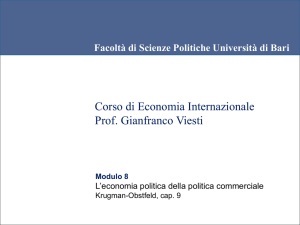 Corso di Economia Internazionale Prof. Gianfranco Viesti
