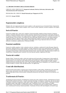 Trasformata di Fourier. - Università degli studi di Trieste
