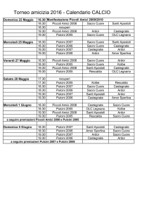 Calendario Torneo Amicizia