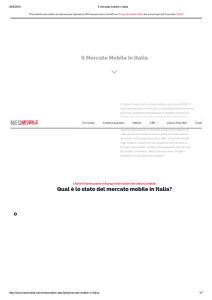 Il Mercato Mobile in Italia Qual è lo stato del mercato mobile in Italia?
