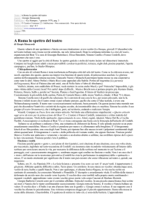 A Roma lo spettro del teatro - nuovo teatro made in italy dal 1963