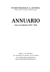Annuario 2015-2016 - Studio Teologico S. Antonio