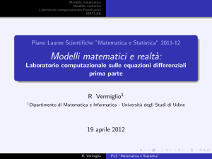 Modelli matematici e realtà - Università degli Studi di Udine