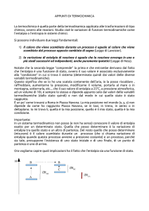 APPUNTI DI TERMOCHIMICA La termochimica è