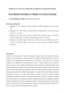 macroeconomia e mercati finanziari - Università degli studi di Pavia