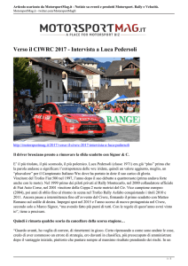 "Verso il CIWRC 2017 - Intervista a Luca Pedersoli