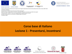 Corso base di Italiano Lezione 1 - Presentarsi, incontrarsi