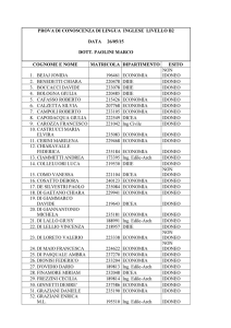 prova di conoscenza di lingua inglese livello b2 data 26/05/15 dott