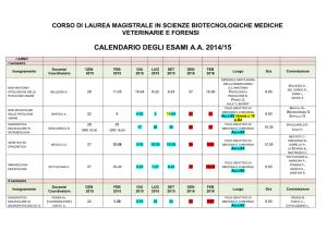 Corso di Laurea Specialistica in Biotecnologie Mediche