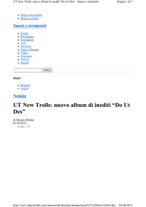 UT New Trolls: nuovo album di inediti “Do Ut Des”