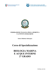 Corso di Specializzazione BIOLOGIA MARINA E ACQUE INTERNE
