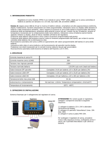 1. INFORMAZIONI PRODOTTO Regolatore di carica