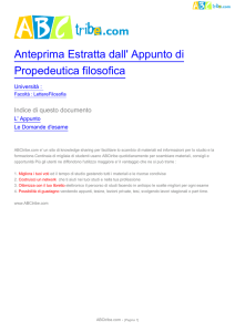 Anteprima Estratta dall` Appunto di Propedeutica filosofica